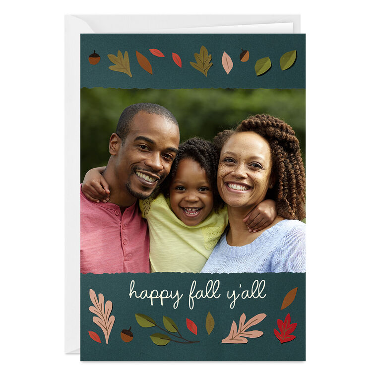 Personalized Fall Leaves Photo Card