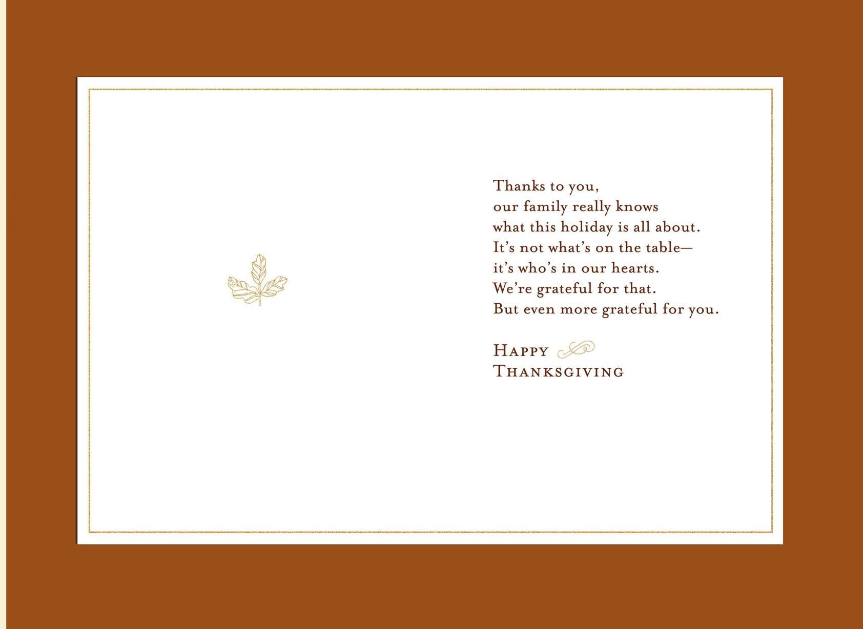 Mom and Dad From Us Thanksgiving Card