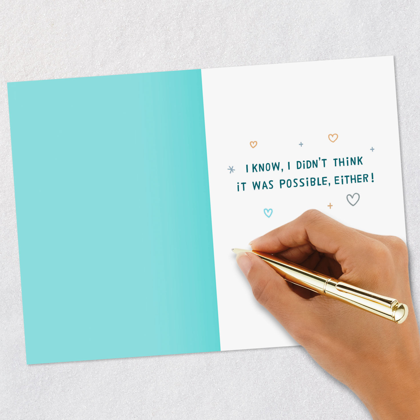 Blue Heart Critter Funny Love Card Signing card image number 6