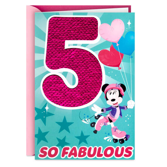 Disney Minnie Mouse 5th Birthday Card for Her