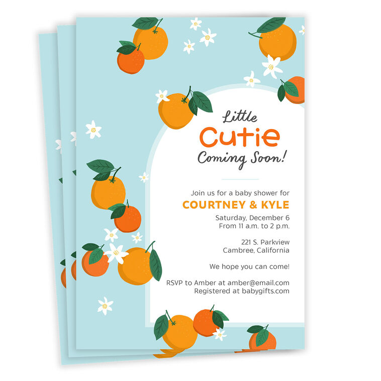 Cutie Coming Soon Flat Baby Shower Invitation