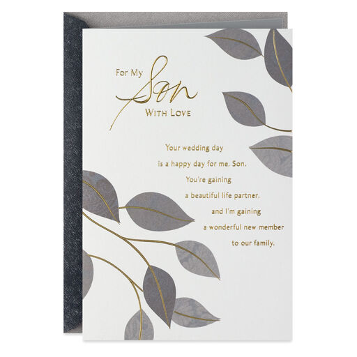 Love and Happiness Wedding Card for Son, 