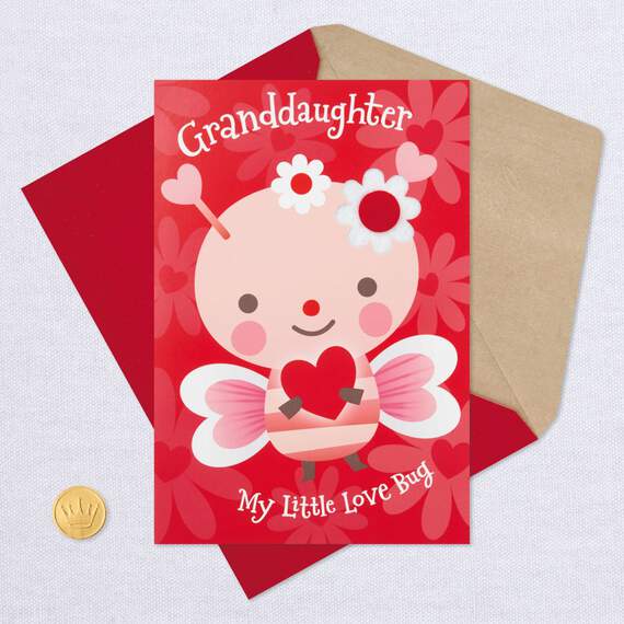 Love Bug Granddaughter Valentine's Day Card With Hair Barrette, , large image number 6