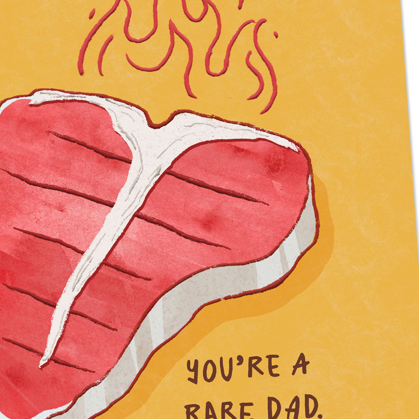 T-Bone Steak Pun Rare Dad Father's Day Card Card Front Detail image number 4