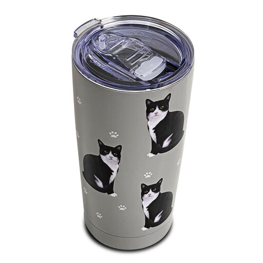 E&S Pets Tuxedo Cat Stainless Steel Tumbler, 20 oz., 