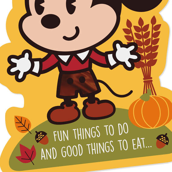 Disney Mickey Mouse The Happiest Treats Thanksgiving Card, , large image number 4