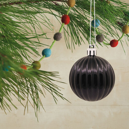 24-Piece Black Shatterproof Christmas Ornaments Set, 