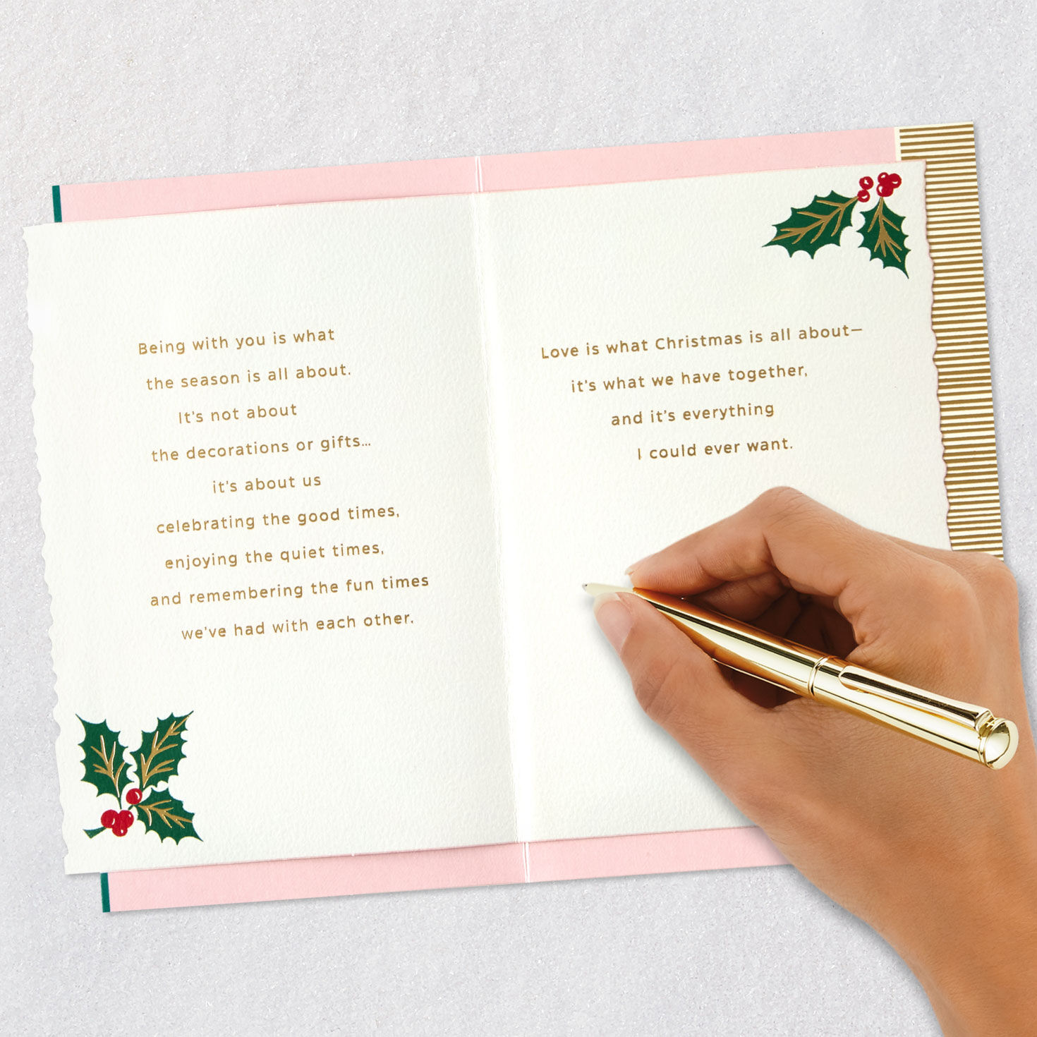 Vintage Hearts Lacey Chabert Romantic Christmas Card Signing card image number 8