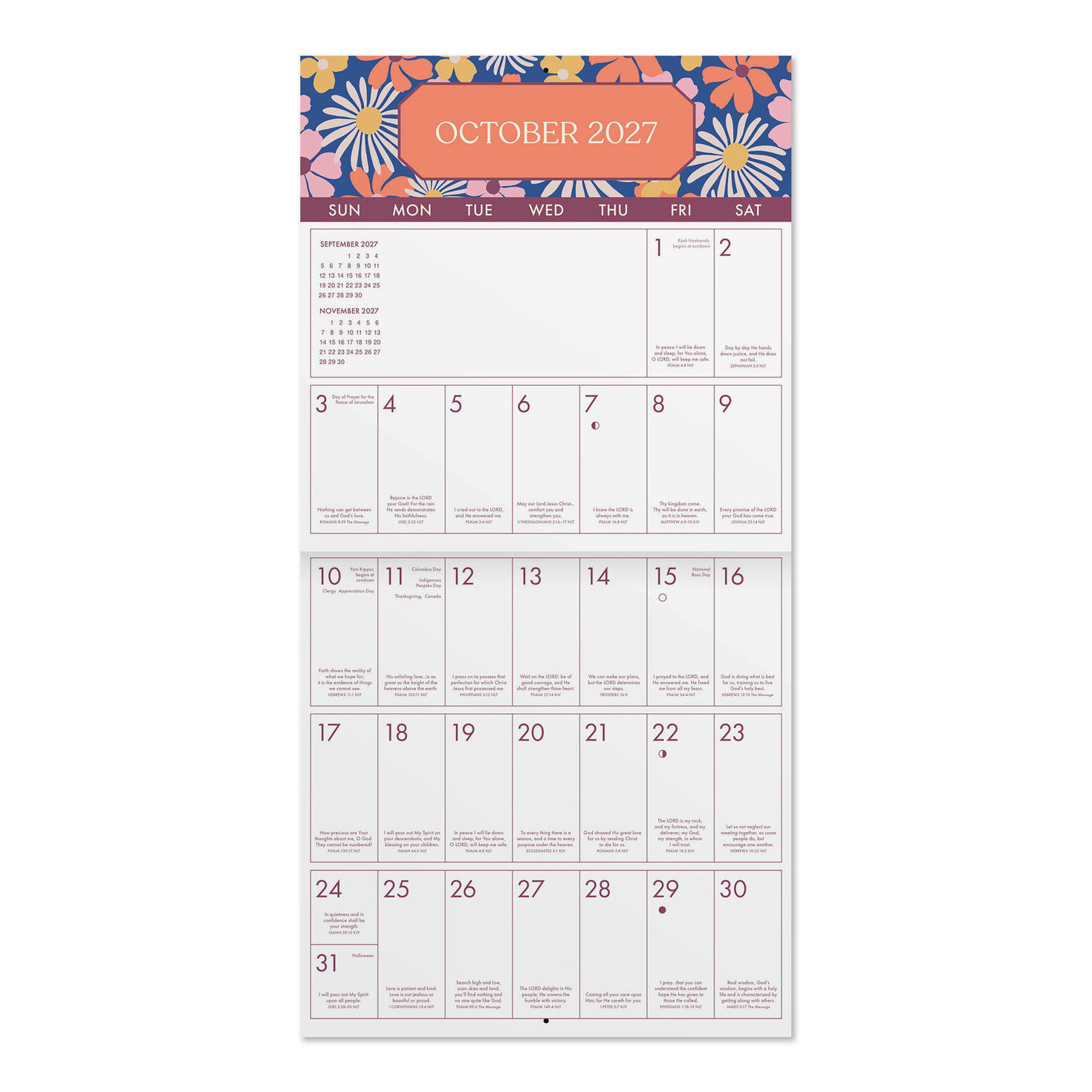 Daily Scripture Verses Christian 2027 Wall Calendar inside spread image number 3