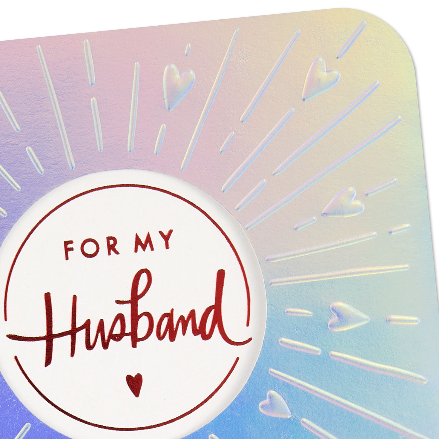 Silver Foil Heart Valentine's Day Card for Husband Card Front Detail image number 4