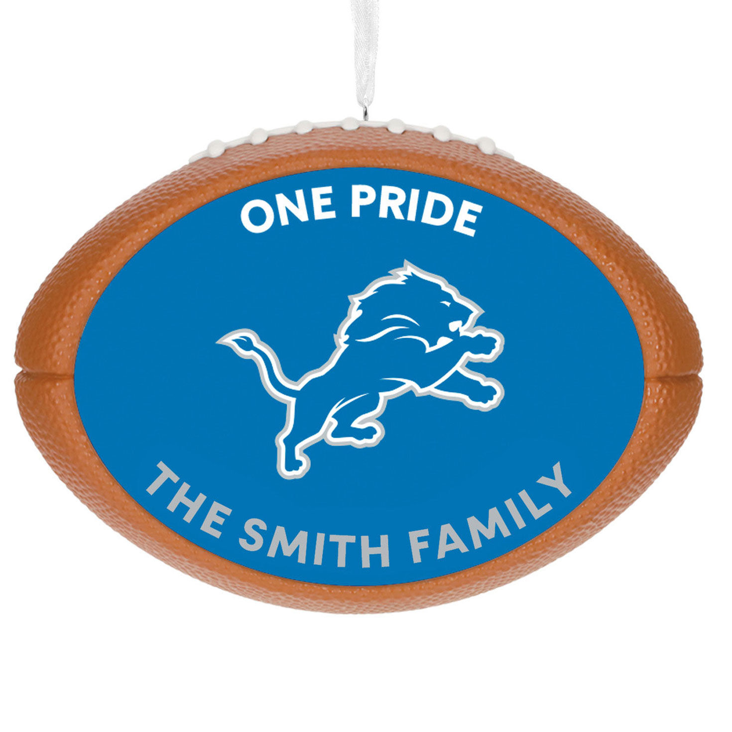 NFL Detroit Lions Football Personalized Ornament, Custom Text
