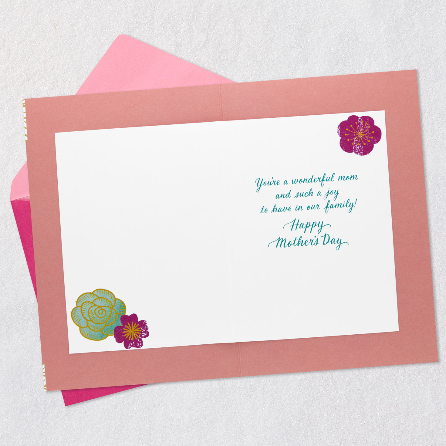 Flowers on Pink Daughter-in-Law Mother's Day Card  image number 3