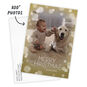 Faded Gold Bubbles Personalized Christmas Photo Card Card with Envelope indicating personalization image number 2