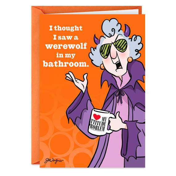 Maxine™ Werewolf in My Bathroom Funny Halloween Card, , large image number 1
