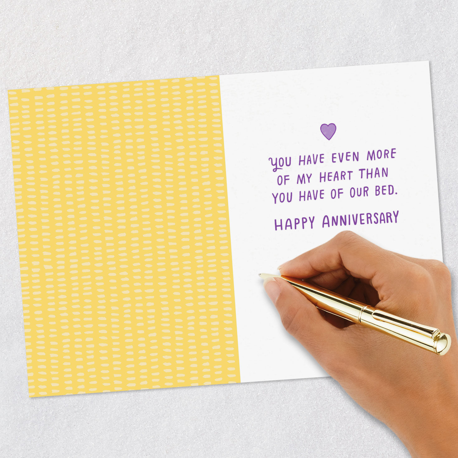 Sides of Bed Funny Anniversary Card for Spouse Signing card image number 6