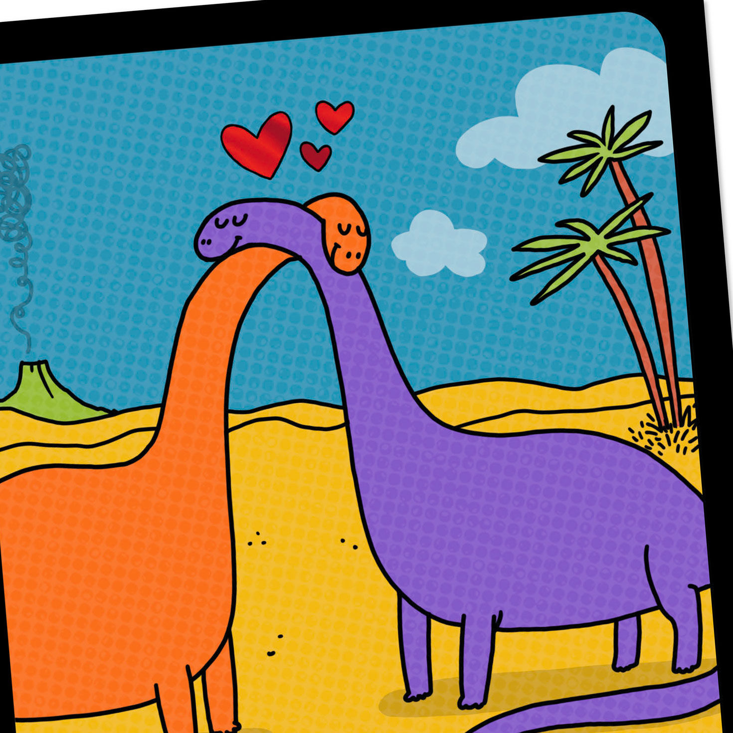 Dinosaurs and Hearts Funny Anniversary Card Card Front Detail image number 4