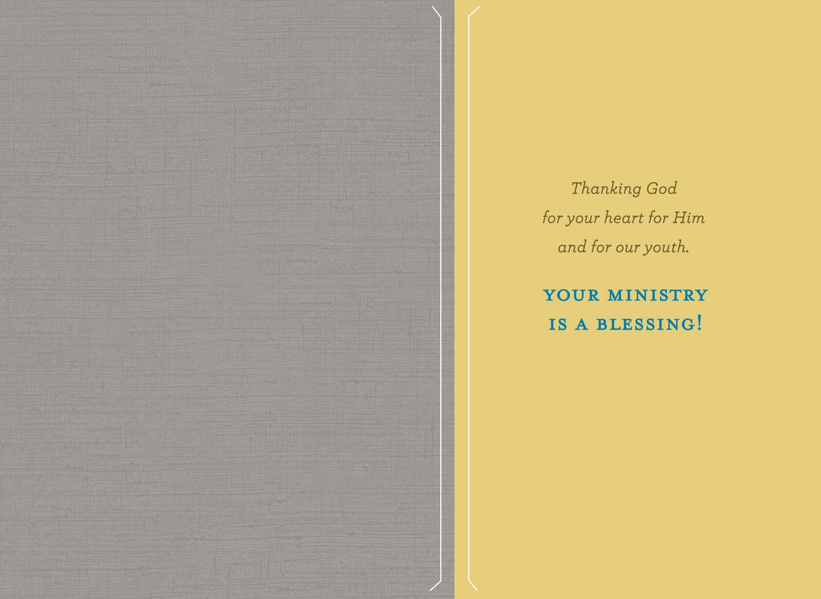 Blue and Gold Youth Pastor Appreciation Card
