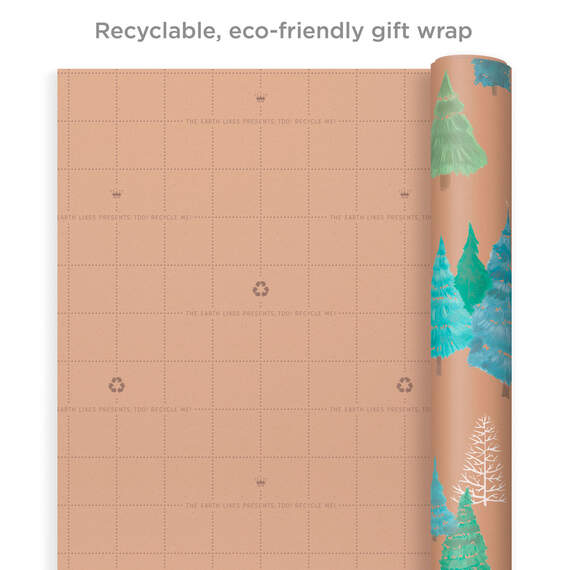 Winter Nature Kraft Prints 3-Pack Christmas Wrapping Paper, 90 sq. ft., , large image number 8