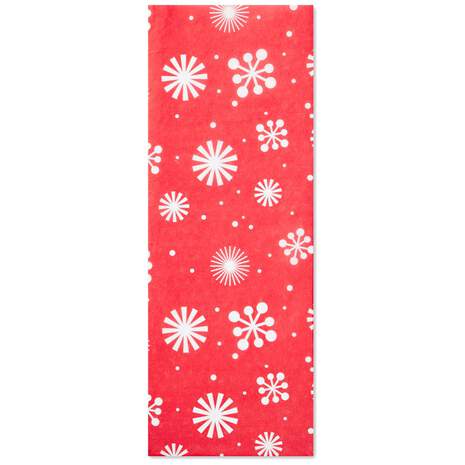 Modern Snowflakes on Red Tissue Paper, 6 sheets, , large