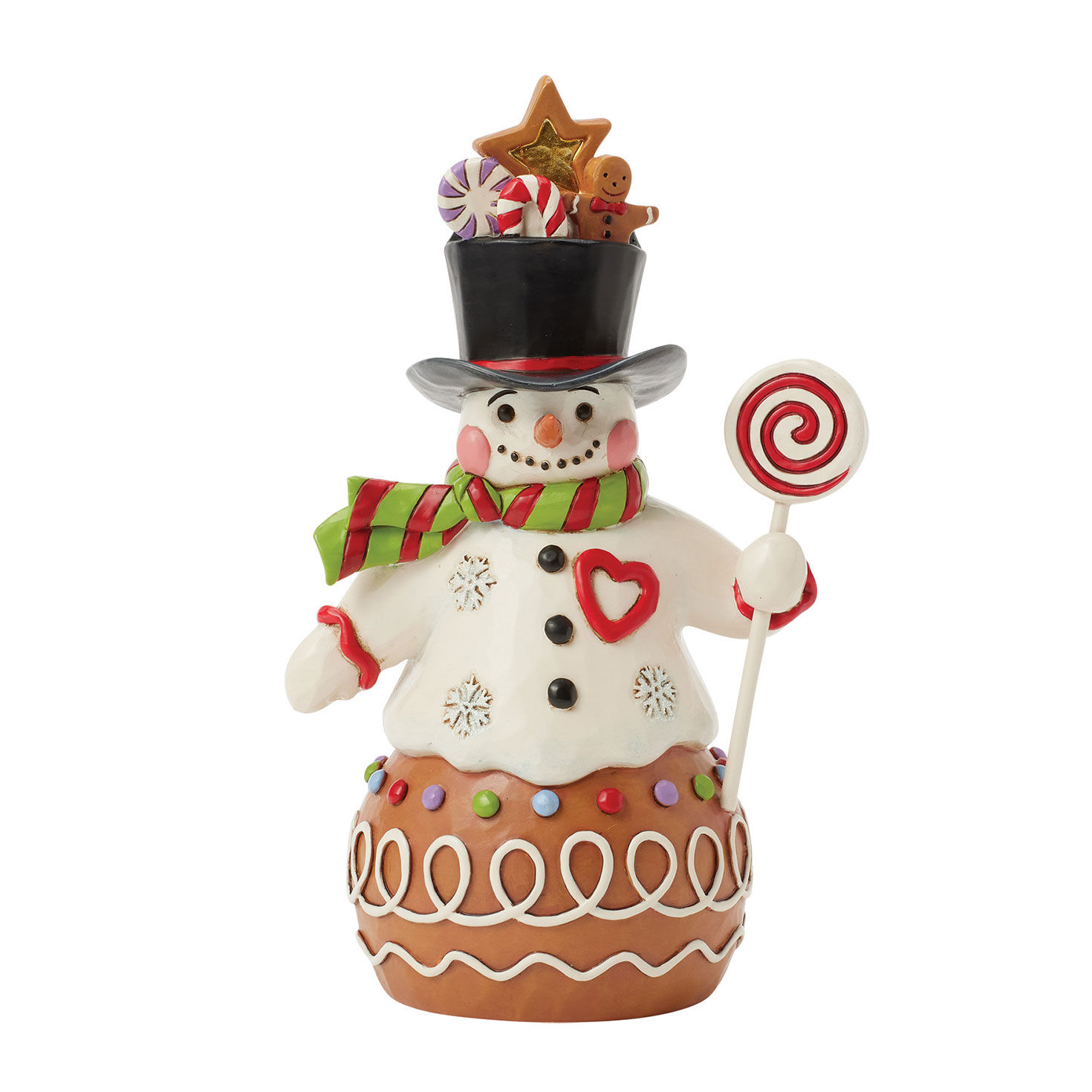 Jim Shore Heartwood Creek Gingerbread Snowman Figurine, 7"