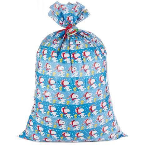 56" Peanuts® Giant Plastic Gift Bag With Tag and Tie, , large