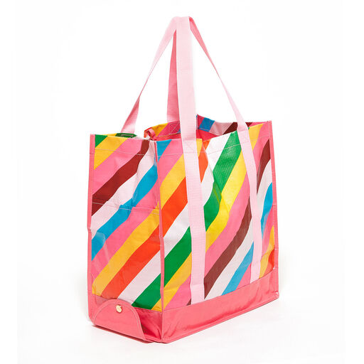 Bando Rainbow Stripe Reuse Reduce Foldable Market Tote, 