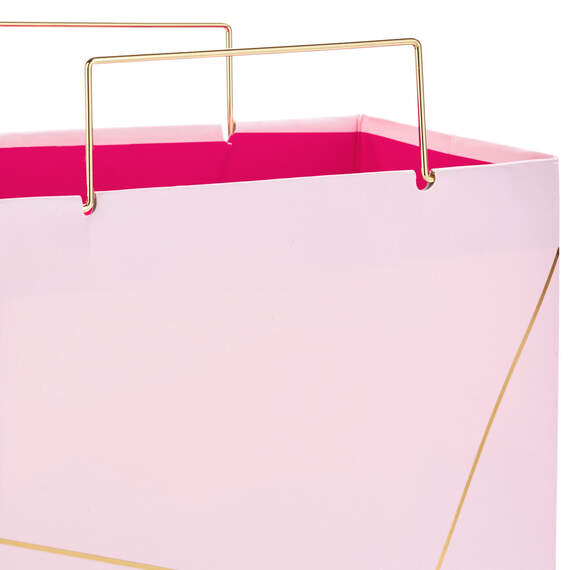 Light Pink With Gold Medium Square Gift Bag, 7.7", , large image number 2