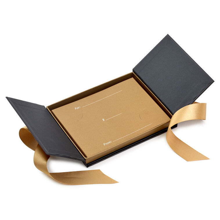 4.5" Black Gift Card Holder Box With Gold Satin Bow, , large image number 6