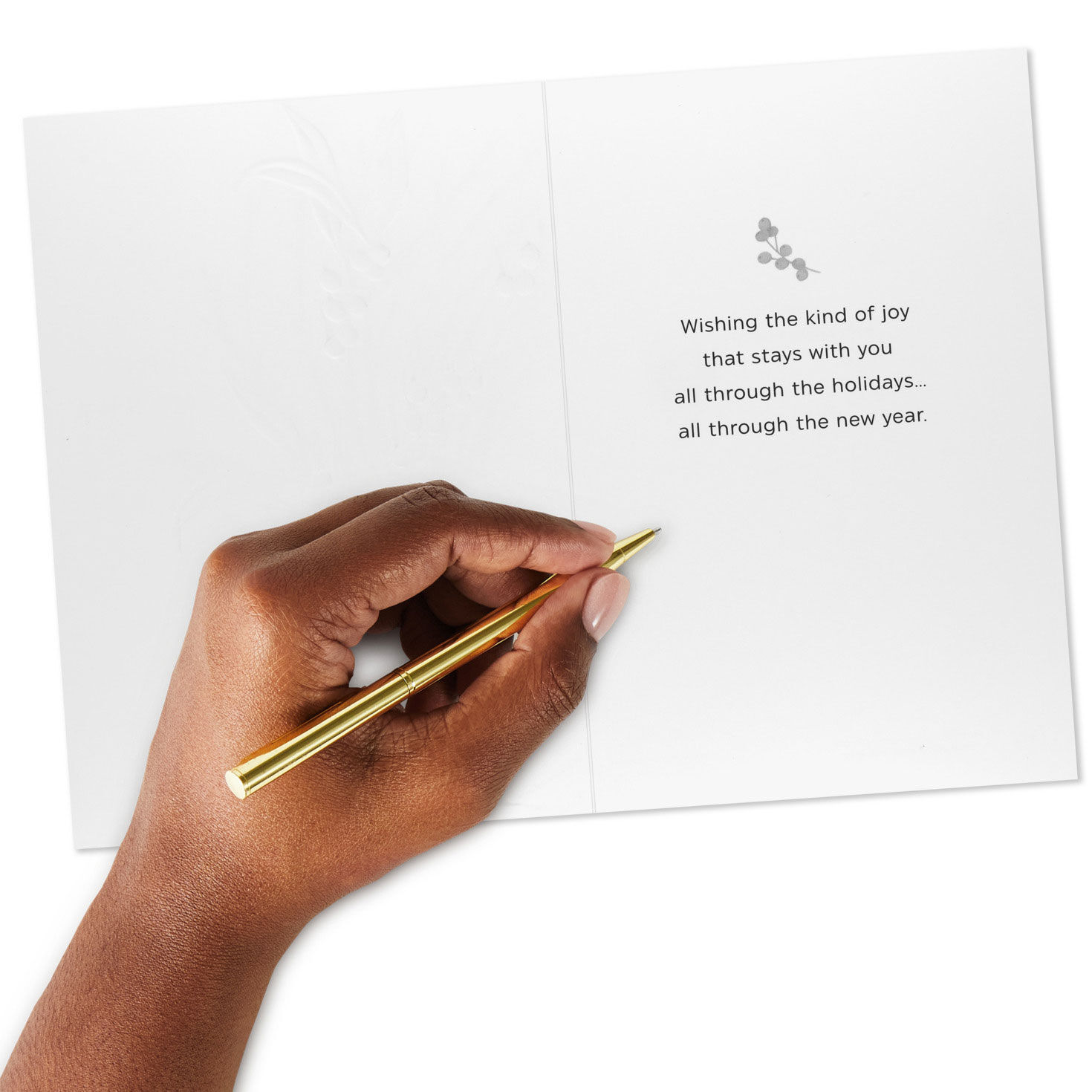Greenery and Berries Boxed Christmas Cards Signing card image number 6