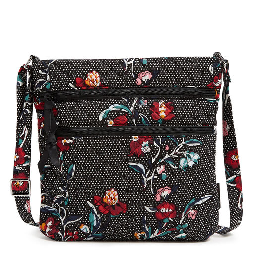 Vera Bradley Triple-Zip Hipster in Perennials Noir Dot, 