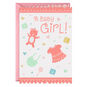 Newborn Items and Hearts 99-cent New Baby Girl Card Card Front image number 1