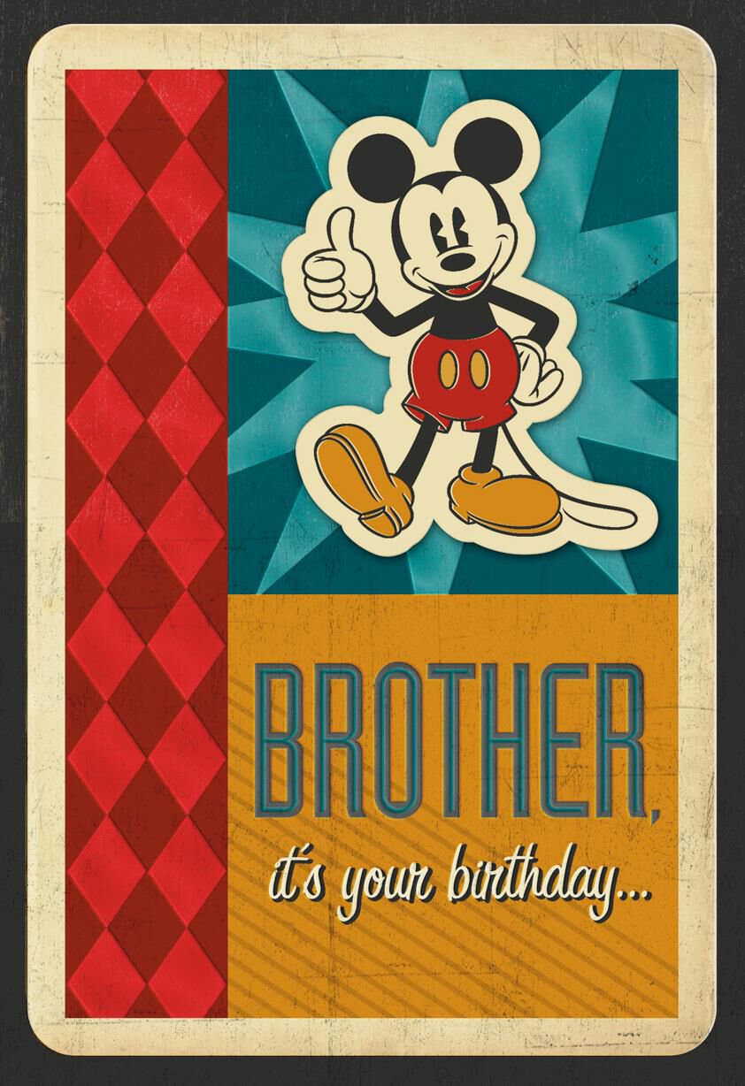 Disney Mickey Mouse Another Year Better Birthday Card for Brother