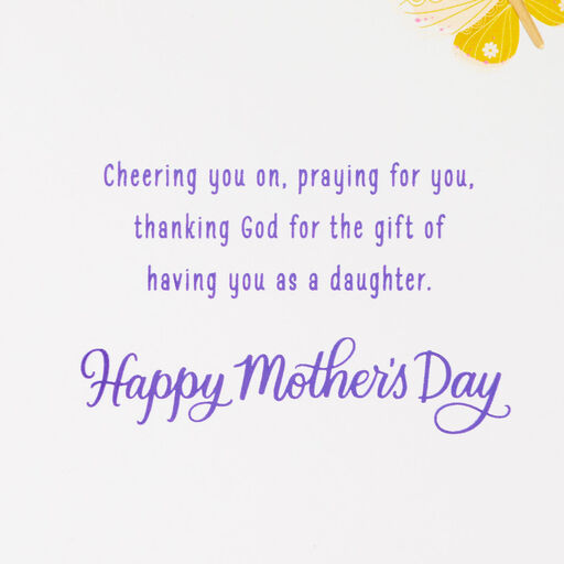Cheering You On Religious Mother's Day Card for Daughter, 