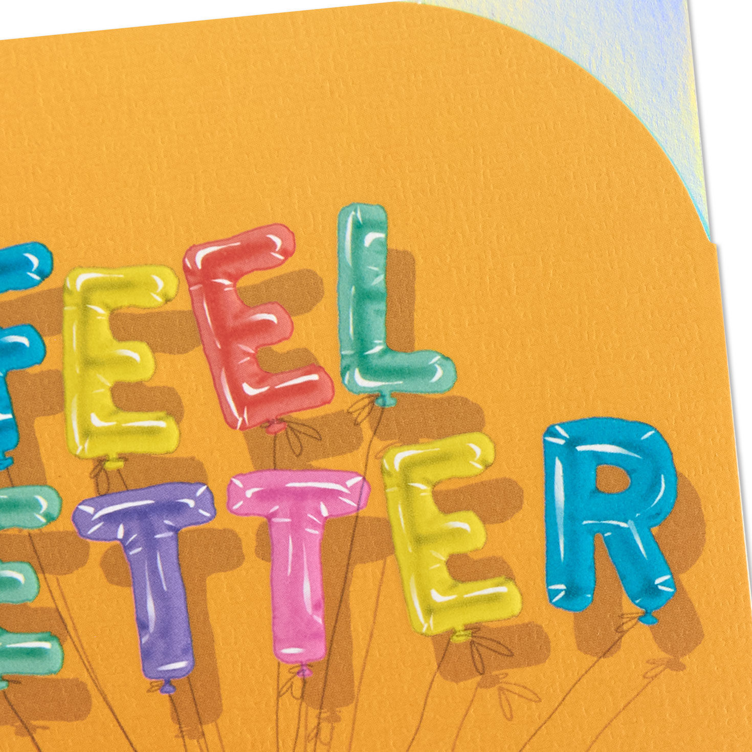 Feel Better Balloons Blank Get Well Card Card Front Detail image number 3