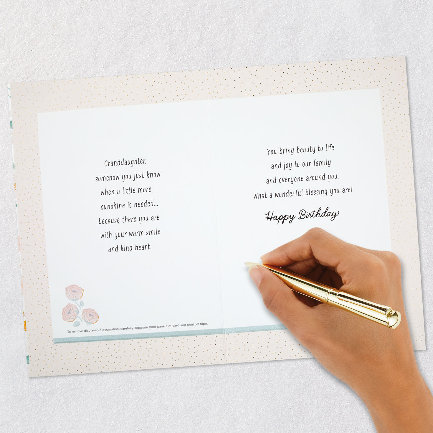 Heart Ornament Birthday Card for Granddaughter Signing card image number 8