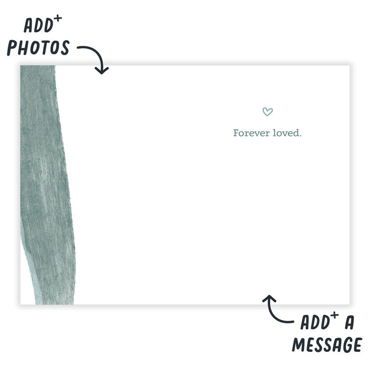 Personalized Green Brush Strokes Sympathy Photo Card  image number 3