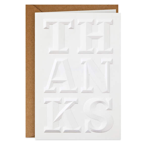 Embossed Lettering Thank-You Card, , large image number 1