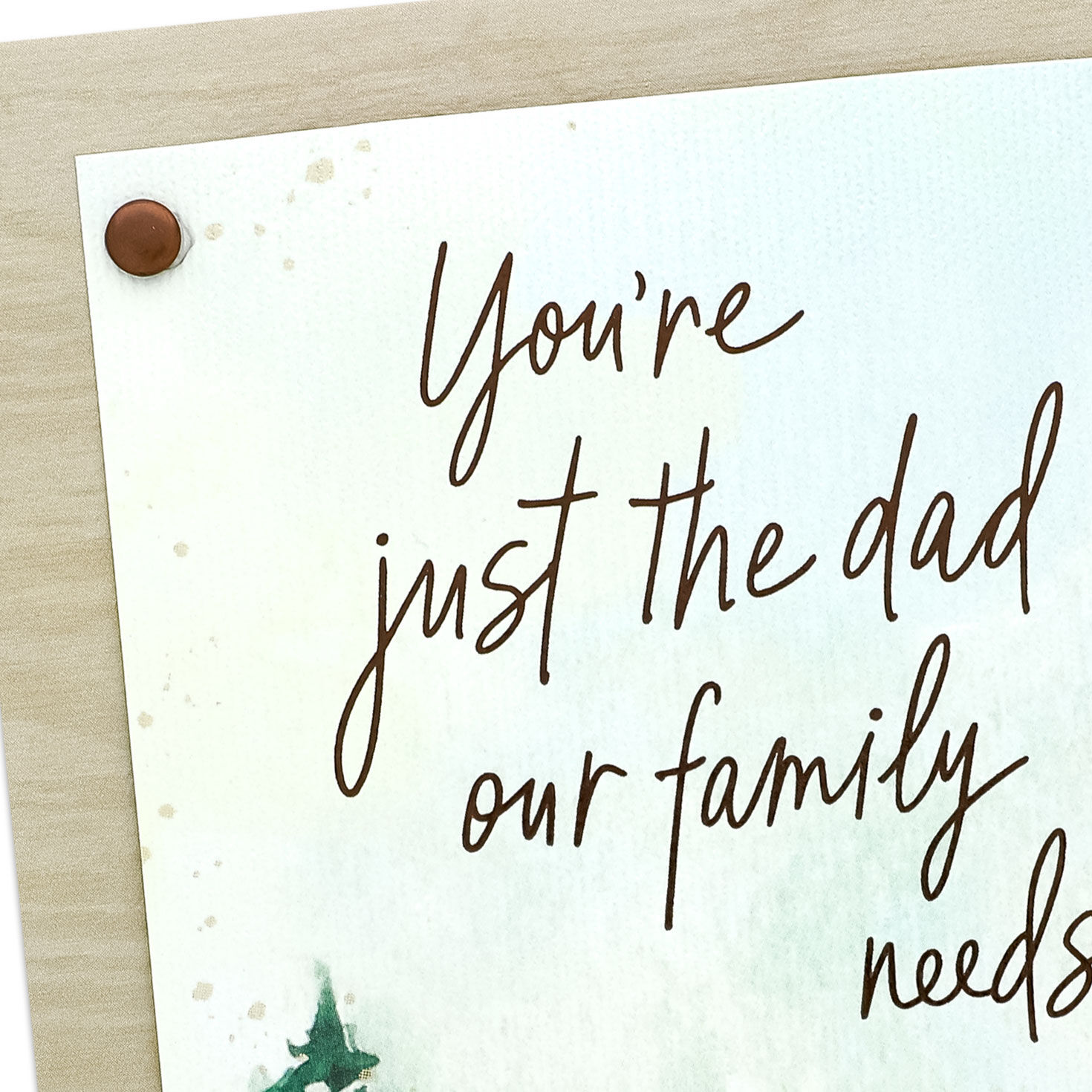 Trees on Woodgrain Dad Birthday Card from Family Card Front Detail image number 5