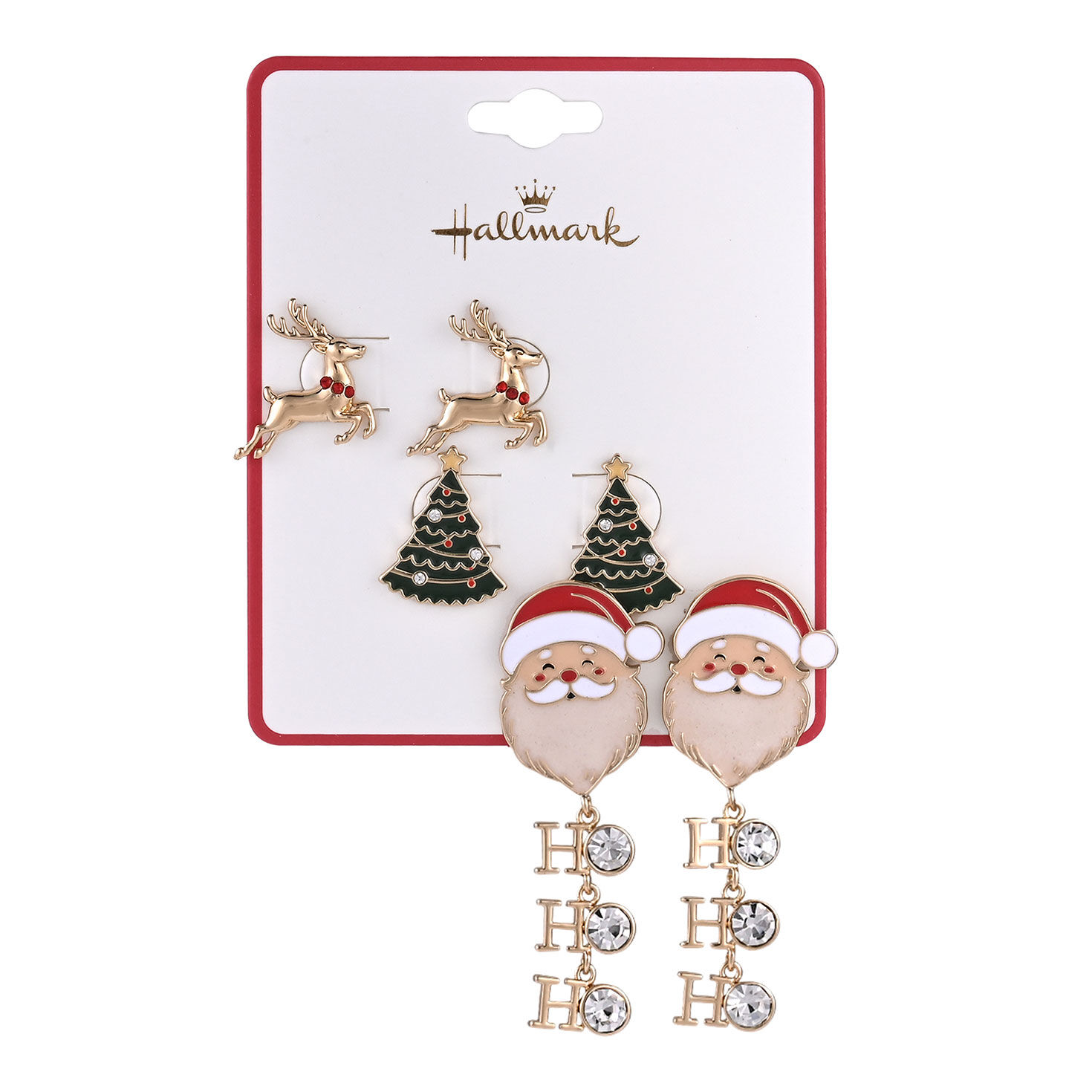 3-pair Earring Set - Santa package front image number 4