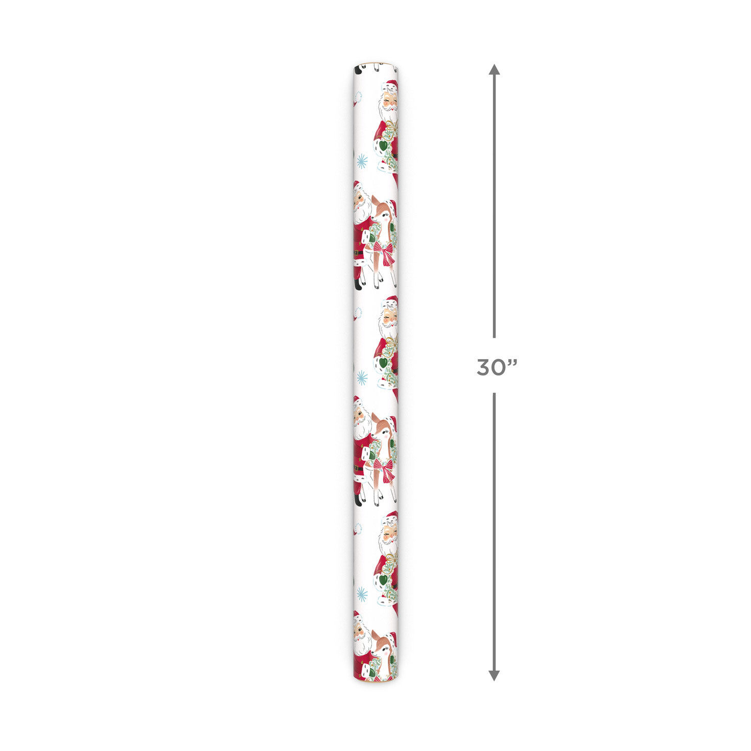 Vintage Santas/Merry Christmas Reversible Gift Wrap Measurement image number 4