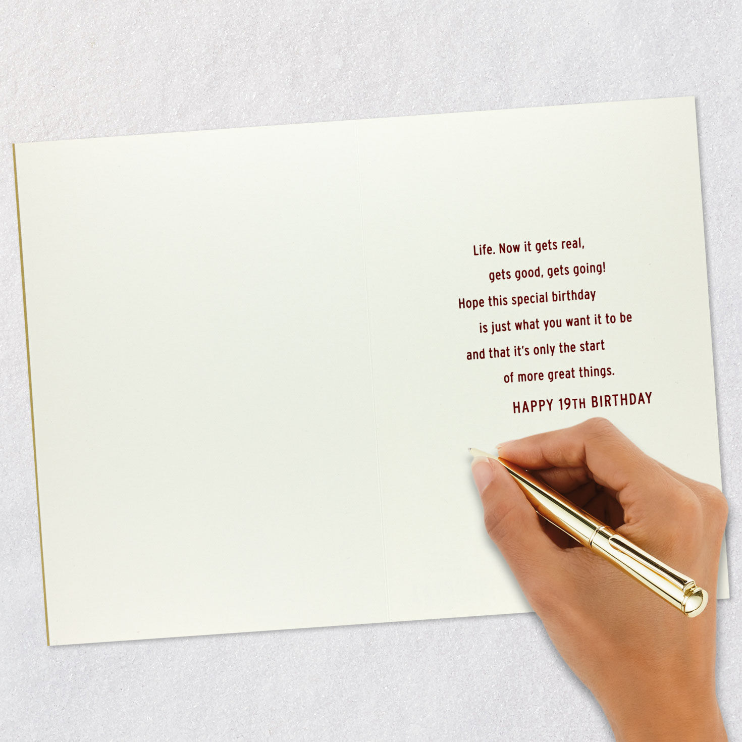 Red Lettering on Cream Birthday Card  image number 6