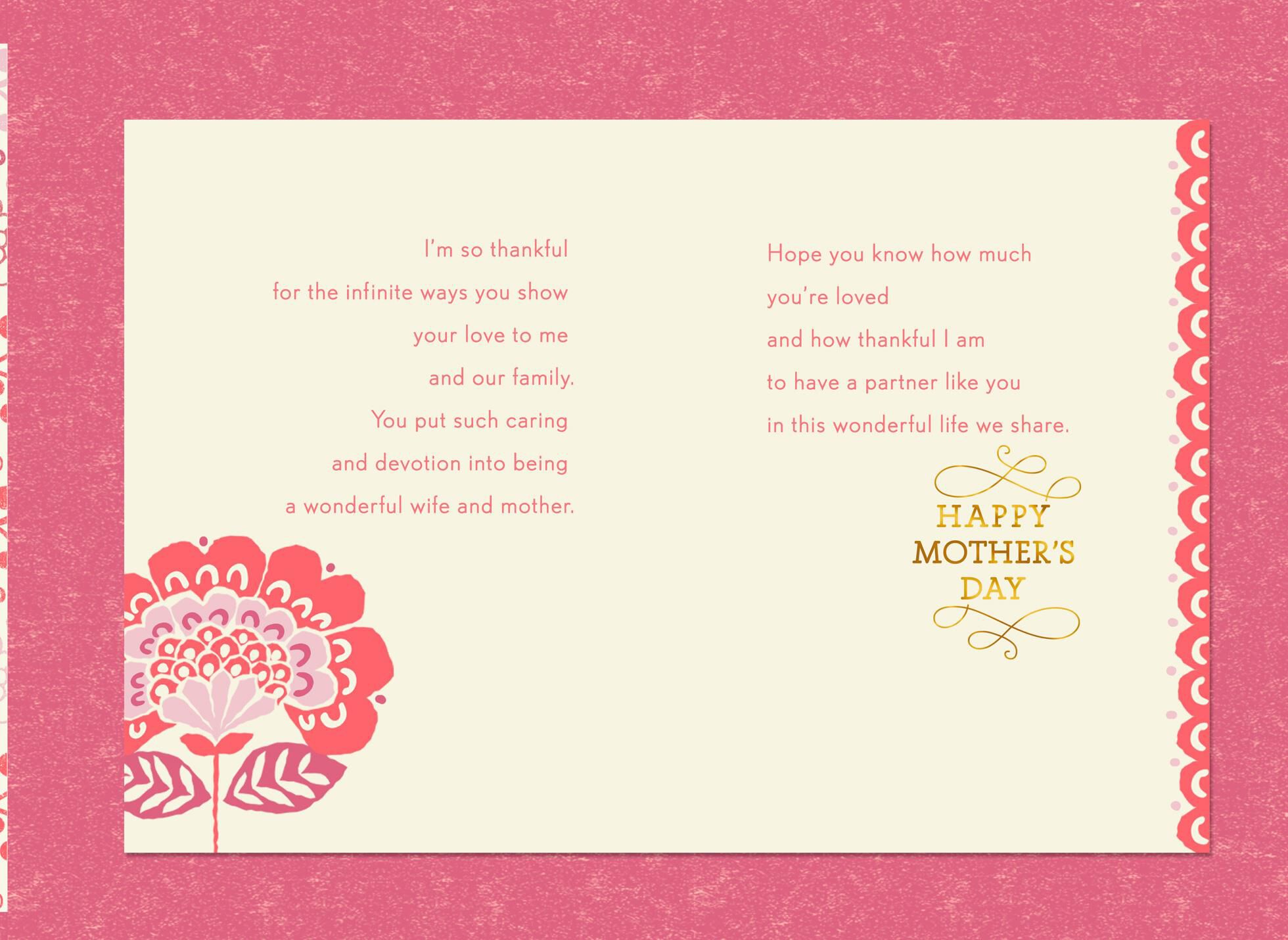 Infinite Ways Mother's Day Card for Wife