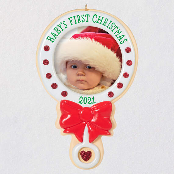 Baby's First Christmas 2021 Photo Frame Ornament, , large image number 1