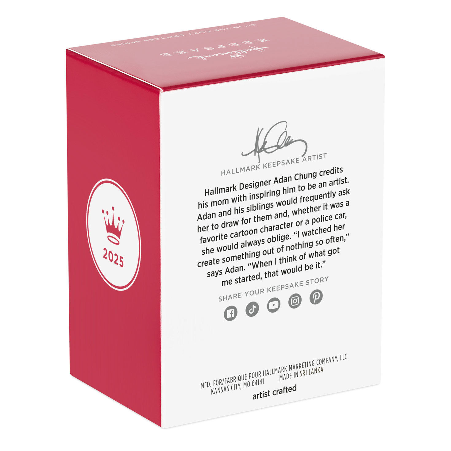 Bird in Red, Yellow Teal Coat Keepsake Ornament package back image number 8