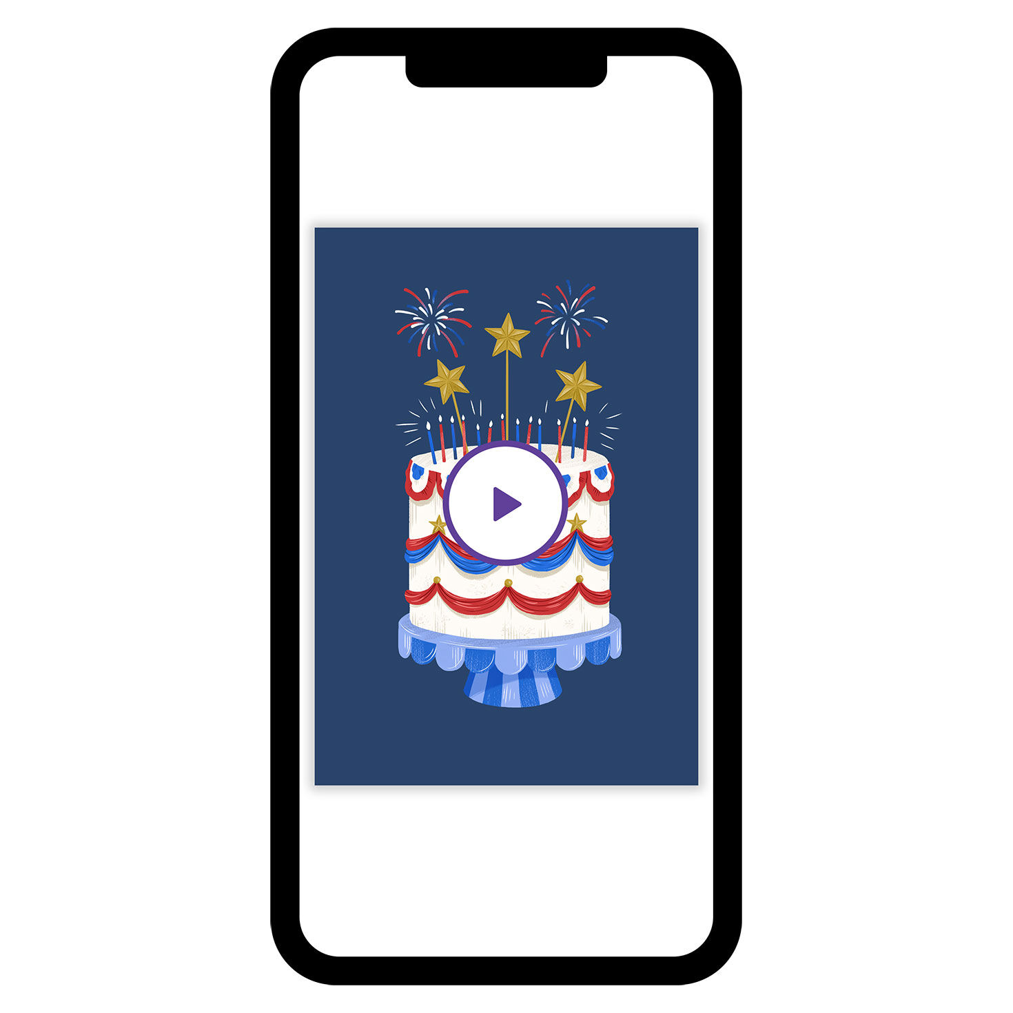 Patriotic Cake Custom Celebration eCard
