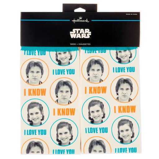 Star Wars™ Han Solo™ and Princess Leia™ I Love You I Know Novelty Crew Socks, 