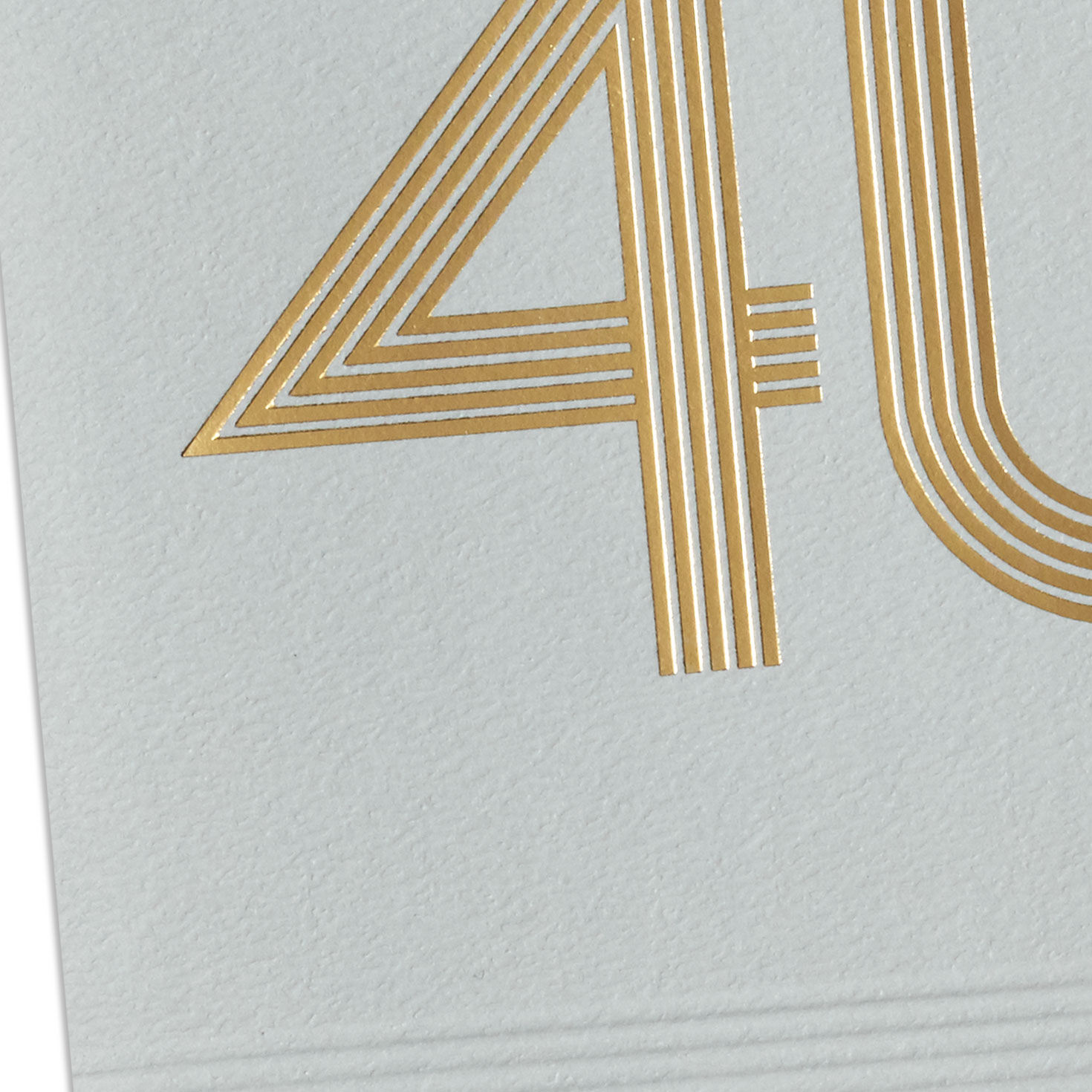 Gold Foil on Gray Signature 40th Birthday Card Card Front Detail image number 4