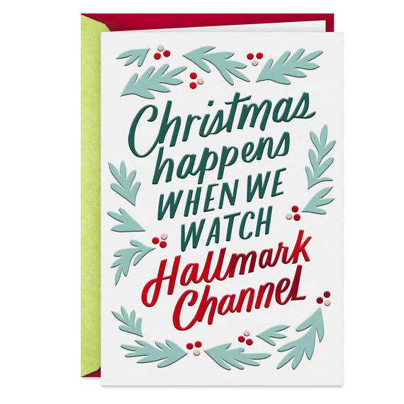 Hallmark Channel Popcorn, Movies and Happiness Christmas Card, , large image number 1