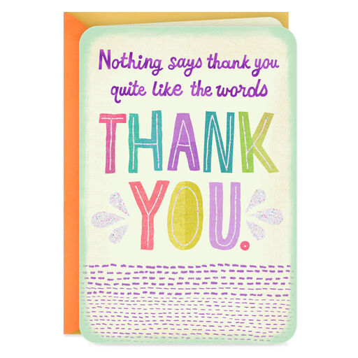 Colorful Letters Simply Said Thank-You Card, 