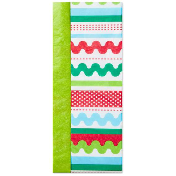 Citrus Green and Rickrack Stripe 2-Pack Tissue Paper, 6 sheets